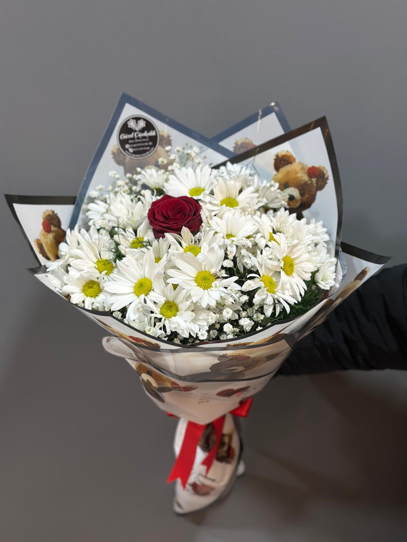 GÜLLÜ PAPATYA BUKETİ